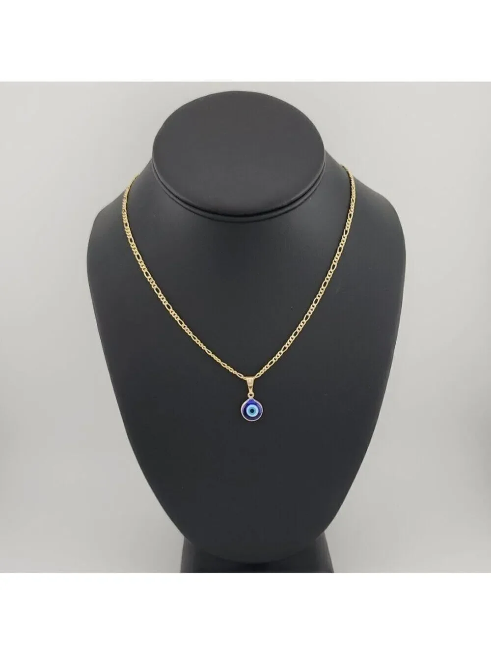 Brand New Brazilian 18k Gold Filled Blue Evil Eye Necklace